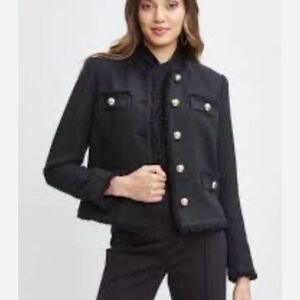 Tahari Black Blazer with Gold Buttons